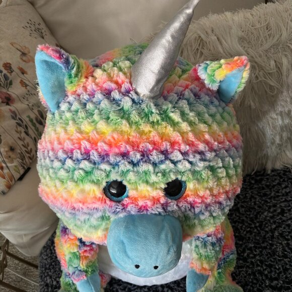 Giant 2 Ft. Tall Nanco Belly Buddies Colorful Vibrant Neon Color Unicorn Plush - Picture 2 of 8